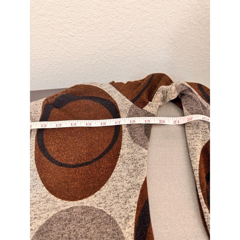 Dressbarn Dress Womans 10 Brown Gray Long Sleeve Tie Front Casual Retro - Picture 7 of 10